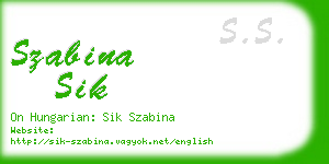 szabina sik business card